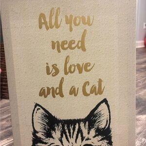 Cat-Themed Wall Art with Gold Text